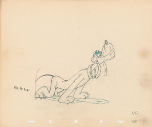Lot #1153  Pluto production drawing from an animated short - Image 1
