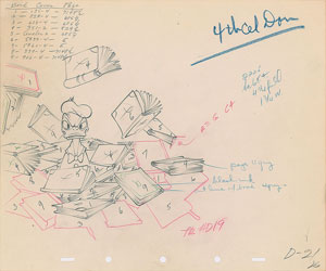 Lot #1158 Donald Duck and Studio Cop production drawings from The Autograph Hound - Image 1