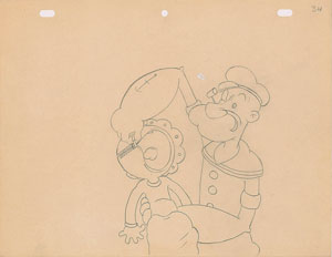 Lot #1119 Popeye and Swee'Pea production drawing from Sock-a-Bye, Baby - Image 1
