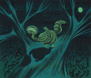 Lot #1187 Mary Blair concept painting of the Cheshire Cat from Alice in Wonderland - Image 2