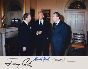 Lot #143 Richard Nixon, Jimmy Carter, and Gerald Ford - Image 1