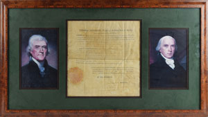 Lot #4 Thomas Jefferson and James Madison