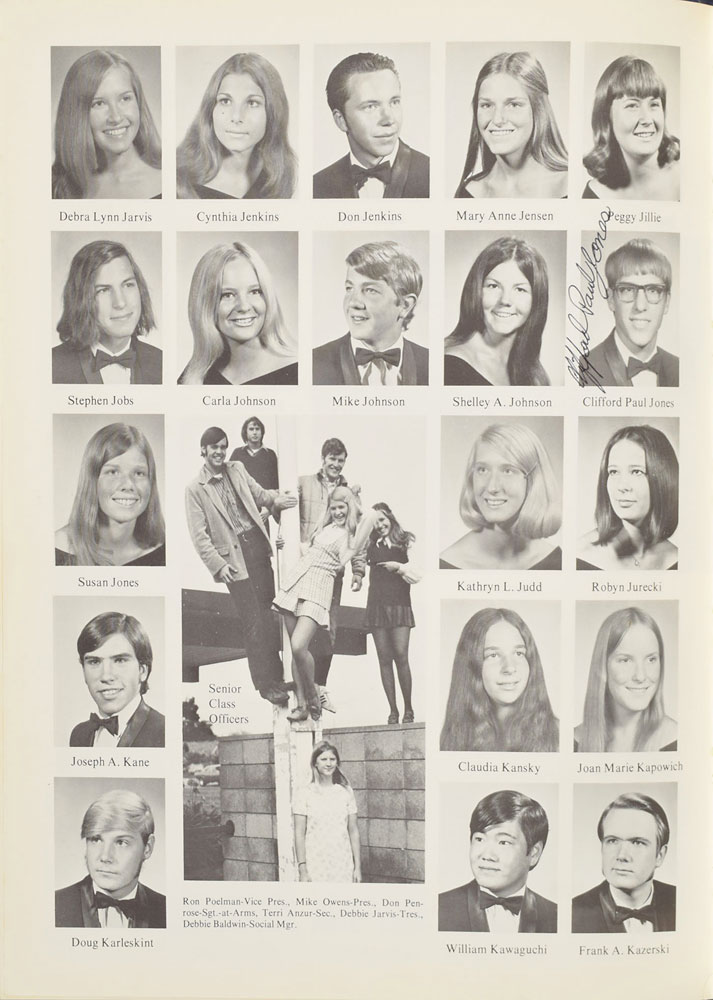 Lot #3028 Steve Jobs Yearbook