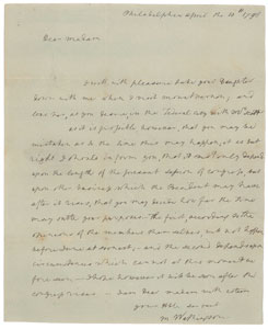 Lot #3004 Martha Washington and George Washington Autograph Letter Signed and Free Frank - Image 1