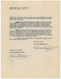 Lot #3035 Howard Hughes and Louis B. Mayer Signed Document - Image 2