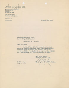 Lot #3035 Howard Hughes and Louis B. Mayer Signed Document - Image 3