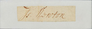 Lot #3025 Isaac Newton Signature - Image 2