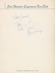 Lot #3053  Jimi Hendrix Experience Signatures - Image 3
