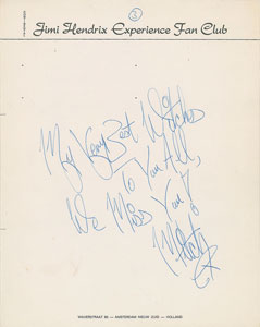 Lot #3053  Jimi Hendrix Experience Signatures - Image 4