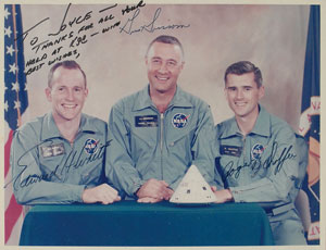 Lot #3023  Apollo 1 Signed Photograph and Flight Suit Patches - Image 2