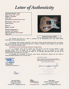 Lot #3052  Beatles: McCartney, Harrison, and Starr Signed Guitar - Image 5