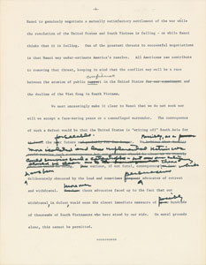 Lot #3013 Dwight D. Eisenhower Hand-Edited 'Balance Sheet on Bombing' and 'Negotiations: Hopes and Realities' Manuscripts - Image 7