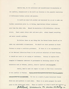 Lot #3013 Dwight D. Eisenhower Hand-Edited 'Balance Sheet on Bombing' and 'Negotiations: Hopes and Realities' Manuscripts - Image 10