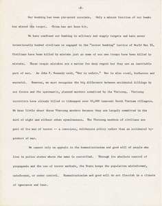 Lot #3013 Dwight D. Eisenhower Hand-Edited 'Balance Sheet on Bombing' and 'Negotiations: Hopes and Realities' Manuscripts - Image 19
