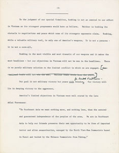 Lot #3013 Dwight D. Eisenhower Hand-Edited 'Balance Sheet on Bombing' and 'Negotiations: Hopes and Realities' Manuscripts - Image 20