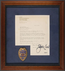 Lot #3043 Jack Lord's Personal Hawaii Five-O Badge, Pilot Script, and Signed Photos - Image 2