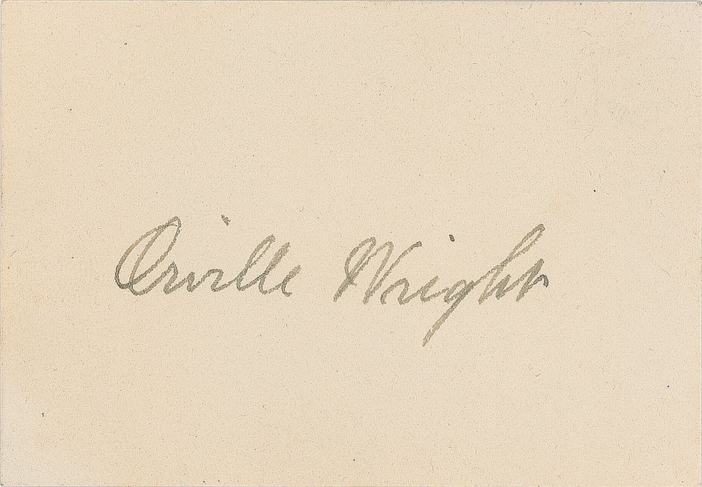Lot #4034 Orville Wright Signature