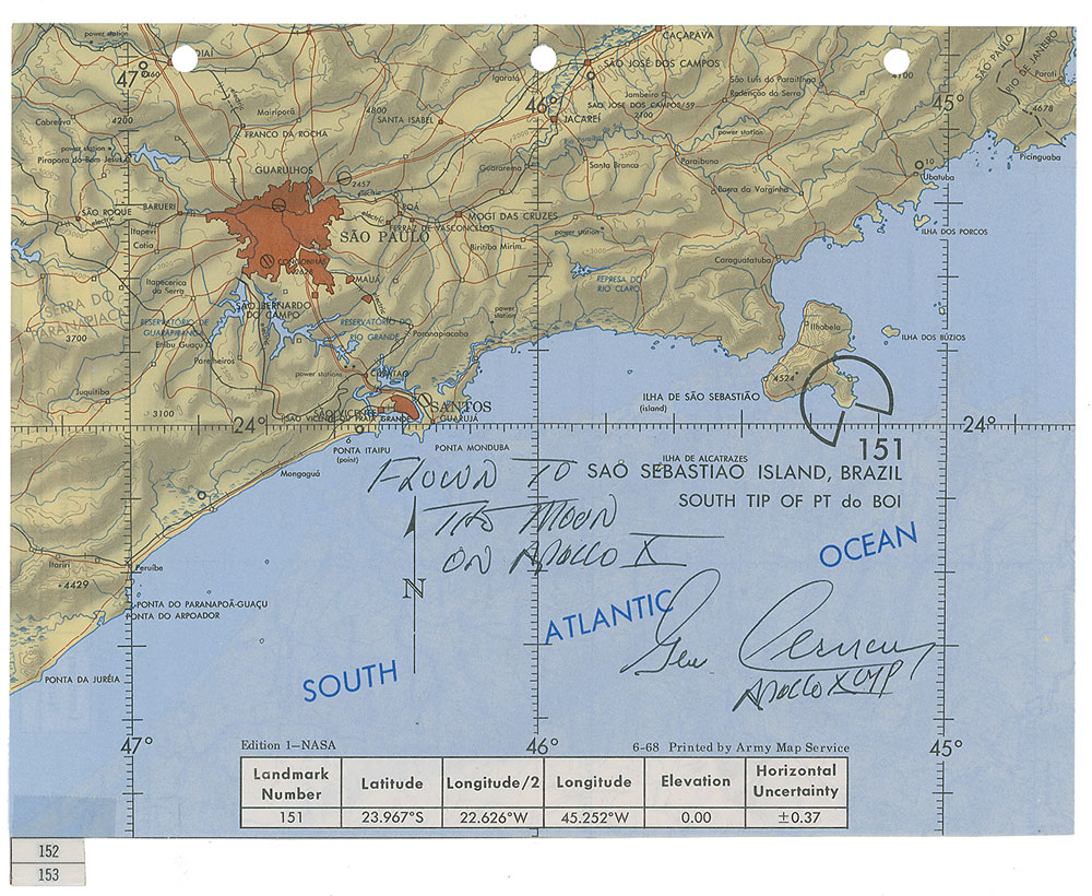 Lot #4289  Apollo 10 Flown Map