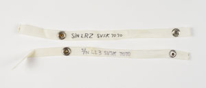 Lot #4329  Apollo 11 Upper and Lower PLSS Harness Stowage Position Evaluation Straps - Image 1