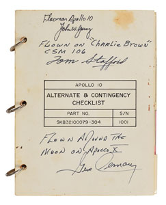 Lot #4288  Apollo 10 Flown Checklist