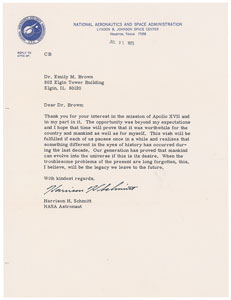 Lot #4590 Harrison Schmitt Typed Letter Signed - Image 1