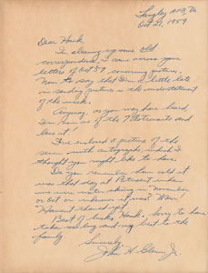 Lot #4066 John Glenn Autograph Letter Signed