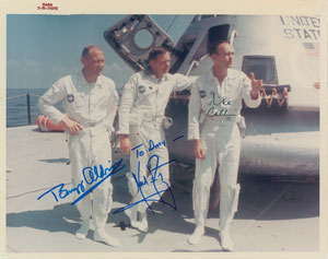 Lot #4321  Apollo 11 Signed Photograph