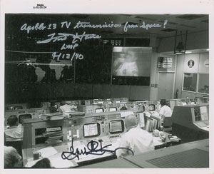 Lot #4510 Fred Haise and Gene Kranz Signed Photograph - Image 1