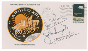 Lot #4378  Apollo 13 Signed Cover - Image 1