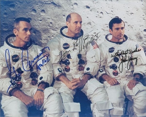 Lot #4290  Apollo 10 Signed Photograph