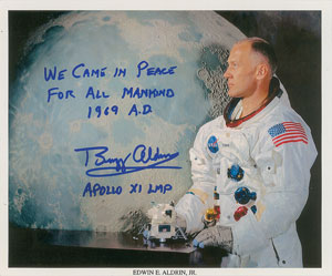 Lot #4301 Buzz Aldrin Signed Photograph
