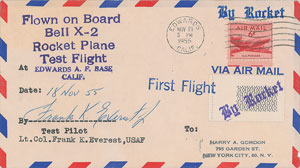Lot #4057 Pete Everest Bell X-2 First Flight Cover