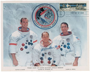 Lot #4391  Apollo 15 Signed Photograph - Image 1