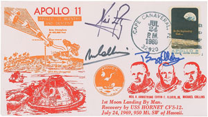 Lot #4326  Apollo 11 Signed Recovery Cover - Image 1