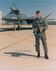 Lot #4063 Chuck Yeager Signed Photographs