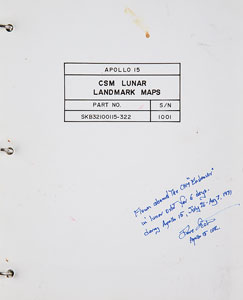 Lot #4401 Dave Scott's Flown Apollo 15 CSM Lunar Landmark Maps Book - Image 2