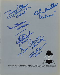 Lot #4251  Moonwalker Signed Lunar Module Brochure - Image 1