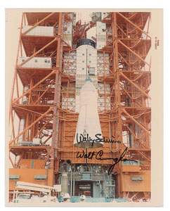 Lot #4096 Wally Schirra and Walt Cunningham Signed Photograph - Image 1