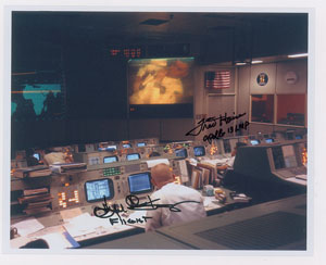 Lot #4511 Fred Haise and Gene Kranz Signed Photograph - Image 1