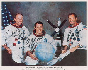 Lot #4600  Skylab 4 Signed Photograph and Cover - Image 1