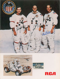 Lot #4404  Apollo 16 Signed Pamphlet - Image 1