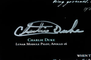 Lot #4003  NWA 11303 Lunar Meteorite Slice, Lunar Dust, and Charlie Duke Signed Photograph - Image 9