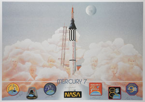 Lot #4070  Mercury 7 Signed Lithograph - Image 1