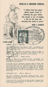 Lot #4337 Neil Armstrong Signed Mission Card - Image 1