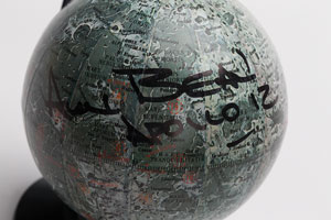 Lot #4492 Alan Bean Signed Lunar Globe - Image 3