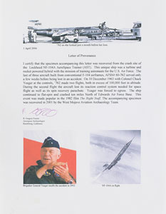 Lot #4061 Chuck Yeager Lockheed NF-104A Artifact