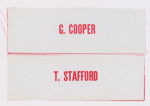 Lot #4466 Gordon Cooper and Tom Stafford Beta Cloth Patches - Image 1
