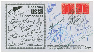 Lot #4046  Cosmonauts Signed Cover - Image 1