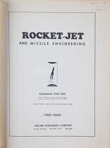 Lot #4040  Rocket-Jet and Missile Engineering Book - Image 2