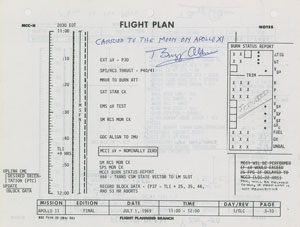 Lot #4311 Buzz Aldrin's Apollo 11 Flown Star Chart and Flight Plan Page - Image 1